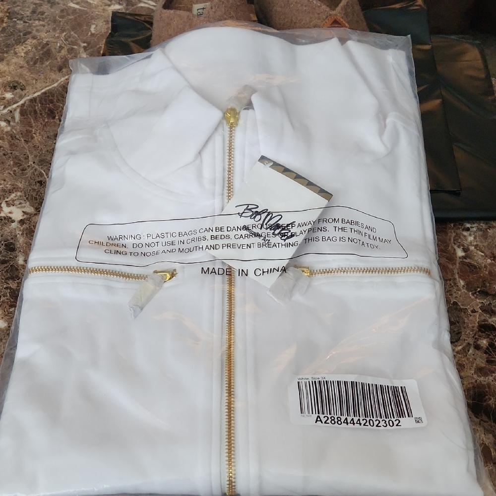 Bob Mackie White Utility Jacket